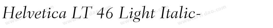 Helvetica LT 46 Light Italic字体转换